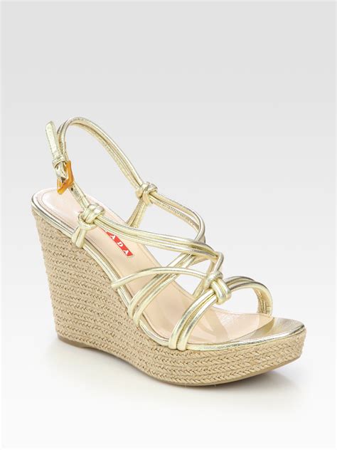 prada metallic sandals|Prada sandals women's.